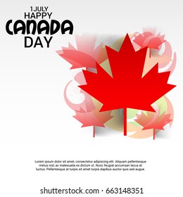 Vector illustration of a Banner for Happy Canada day.