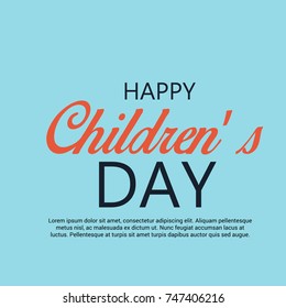 Vector illustration of a Banner for Happy Children's Day.