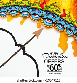 Vector illustration of a Banner for Happy Dussehra.