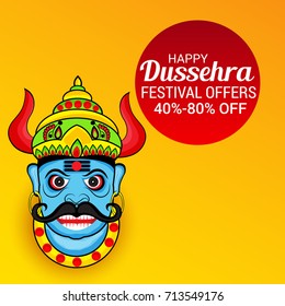 Vector illustration of a Banner for Happy Dussehra.