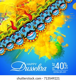 Vector illustration of a Banner for Happy Dussehra.