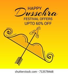 Vector illustration of a Banner for Happy Dussehra.