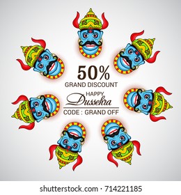 Vector illustration of a Banner for Happy Dussehra.