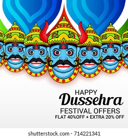 Vector illustration of a Banner for Happy Dussehra.