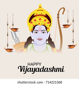 Vector illustration of a Banner for Happy Dussehra.