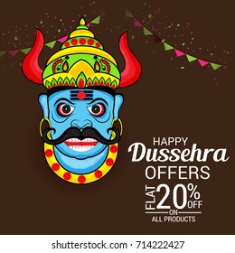 Vector illustration of a Banner for Happy Dussehra.