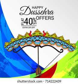 Vector illustration of a Banner for Happy Dussehra.