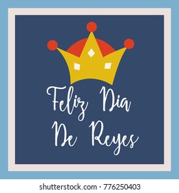 Vector illustration of a Banner for Happy Epiphany written in Spanish.