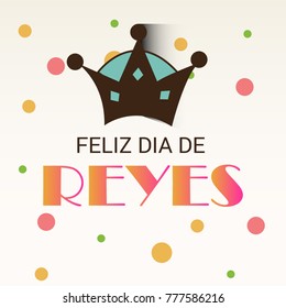 Vector illustration of a Banner for  Happy Epiphany written in Spanish.