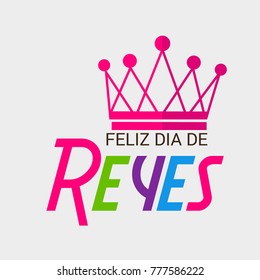 Vector illustration of a Banner for  Happy Epiphany written in Spanish.