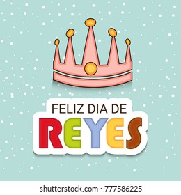 Vector illustration of a Banner for  Happy Epiphany written in Spanish.