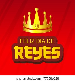 Vector illustration of a Banner for  Happy Epiphany written in Spanish.