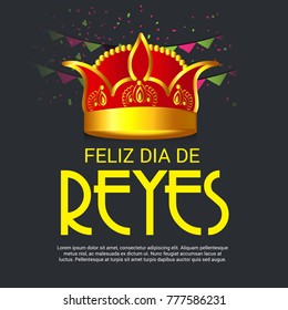 Vector illustration of a Banner for  Happy Epiphany written in Spanish.