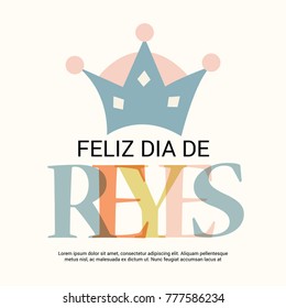 Vector illustration of a Banner for  Happy Epiphany written in Spanish.