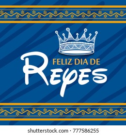 Vector illustration of a Banner for  Happy Epiphany written in Spanish.