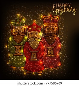 Vector illustration of a Banner for Happy Epiphany.