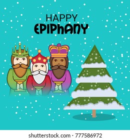 Vector illustration of a Banner for Happy Epiphany.