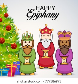 Vector illustration of a Banner for Happy Epiphany.