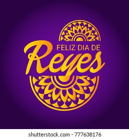 Vector illustration of a Banner for Happy Epiphany written in Spanish.