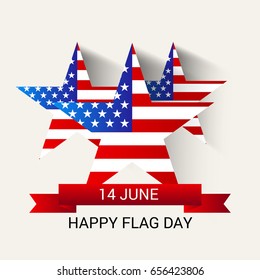 vector illustration of a Banner for Happy Flag day.