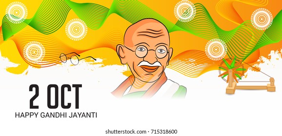 vector illustration of a Banner for Happy Gandhi Jayanti.