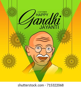 Vector illustration of a Banner for Happy Gandhi Jayanti.