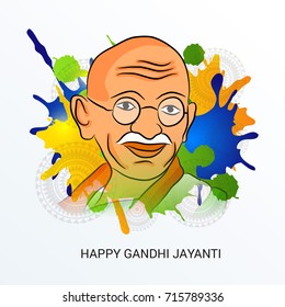 Vector illustration of a Banner for Happy Gandhi Jayanti.