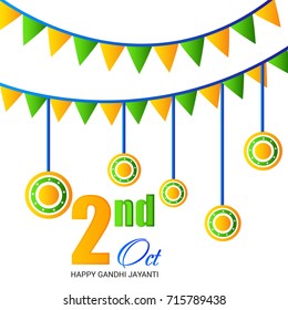 Vector illustration of a Banner for Happy Gandhi Jayanti.