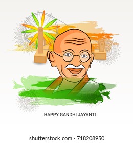 Vector illustration of a Banner for Happy Gandhi Jayanti.