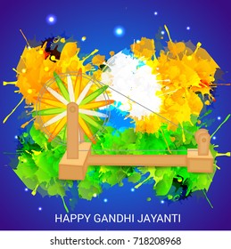 Vector illustration of a Banner for Happy Gandhi Jayanti.