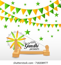 Vector illustration of a Banner for Happy Gandhi Jayanti.