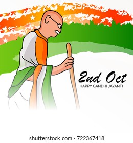 Vector illustration of a Banner for Happy Gandhi Jayanti.