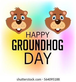 Vector illustration of a Banner for Happy Groundhog Day.