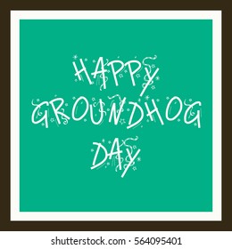 Vector illustration of a Banner for Happy Groundhog Day.