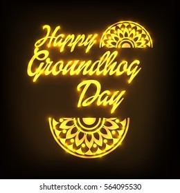 Vector illustration of a Banner for Happy Groundhog Day.