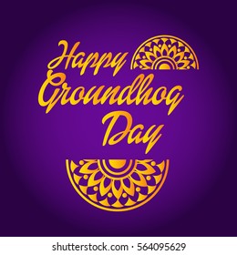 Vector illustration of a Banner for Happy Groundhog Day.
