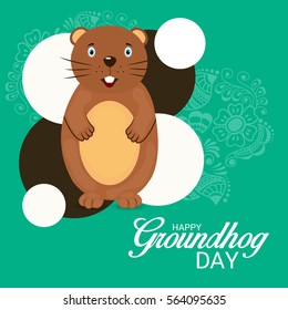 Vector illustration of a Banner for Happy Groundhog Day.