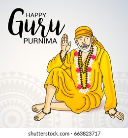 Vector illustration of a Banner for Happy Guru Purnima.