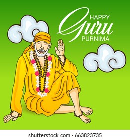 Vector illustration of a Banner for Happy Guru Purnima.
