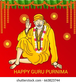 Vector illustration of a Banner for Happy Guru Purnima.