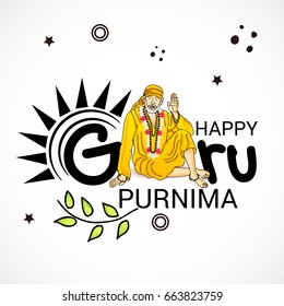 Vector illustration of a Banner for Happy Guru Purnima.