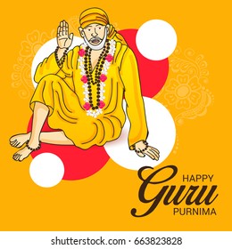 Vector illustration of a Banner for Happy Guru Purnima.
