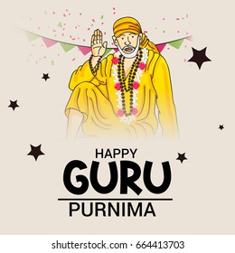 Vector illustration of a Banner for Happy Guru Purnima.