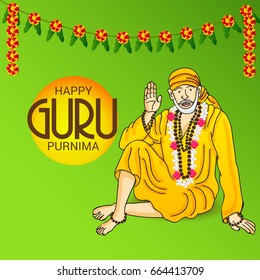 Vector illustration of a Banner for Happy Guru Purnima.