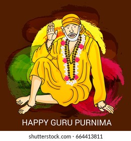 Vector illustration of a Banner for Happy Guru Purnima.