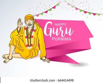 Vector illustration of a Banner for Happy Guru Purnima.