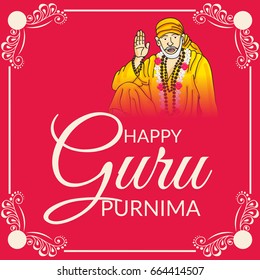 Vector illustration of a Banner for Happy Guru Purnima.