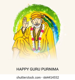 Vector illustration of a Banner for Happy Guru Purnima.