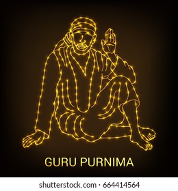 Vector illustration of a Banner for Happy Guru Purnima.