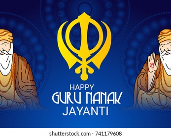 Vector illustration of a Banner for Happy Guru Nanak Jayanti Celebration.
